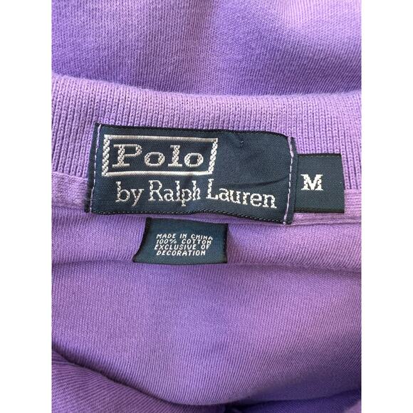 Polo Ralph Lauren 100% Soft Cotton Collared Shirt Purple Orange Size Medium SG - Picture 6 of 7